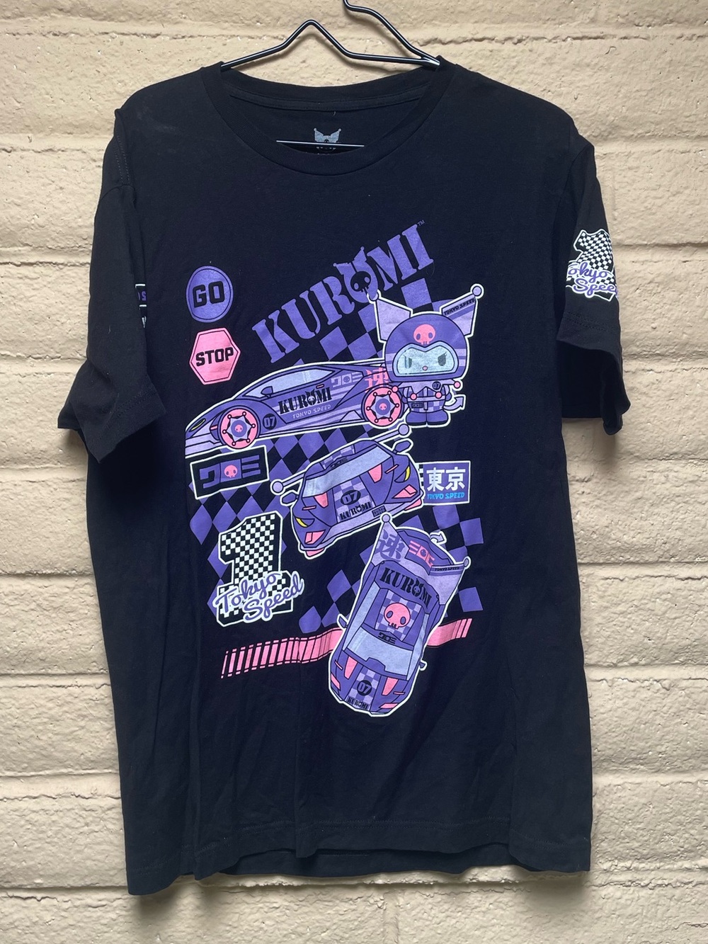 Sanrio Black Kuromi Logo Tee